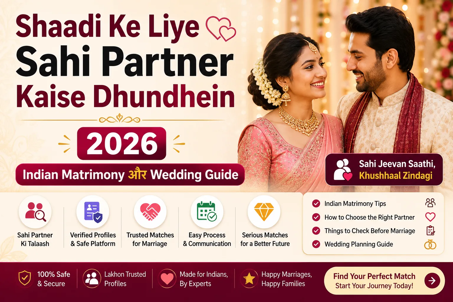 Shaadi Ke Liye Sahi Partner Kaise Dhundhein 2026 | Indian Matrimony और Wedding Guide