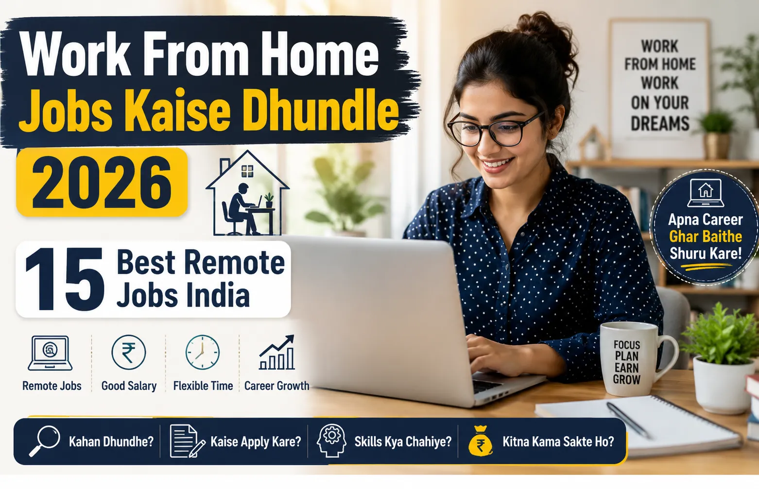 Work From Home Jobs Kaise Dhunde 2026 | 15 Best Remote Jobs India
