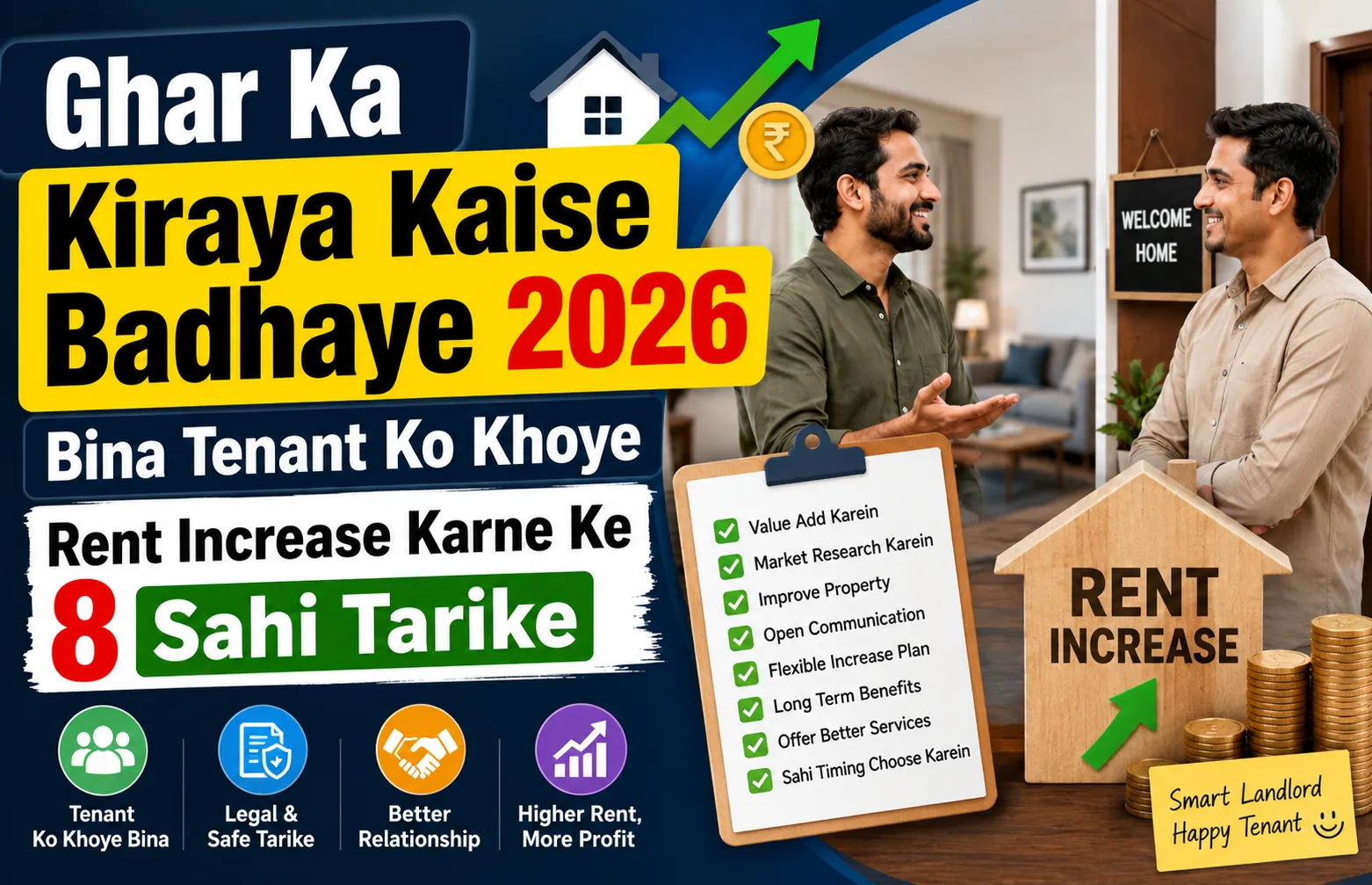 Ghar Ka Kiraya Kaise Badhaye 2026 | Bina Tenant Ko Khoye Rent Increase Karne Ke 8 Sahi Tarike
