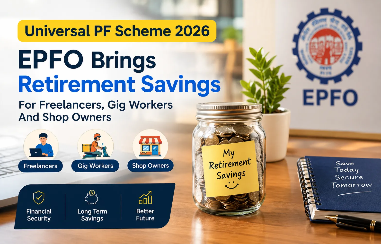 Universal PF Scheme 2026: EPFO Brings Retirement Savings For Freelancers, Gig Workers And Shop Owners